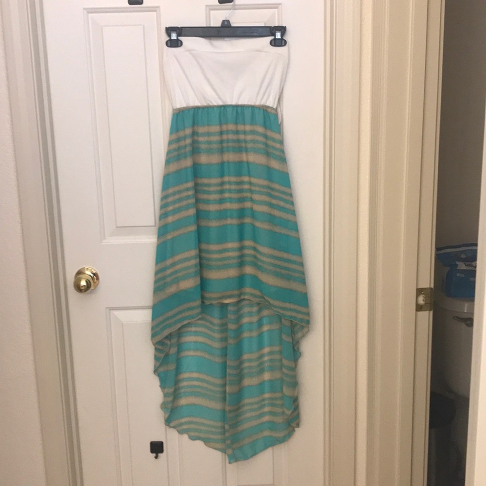 Dress- teal / tan